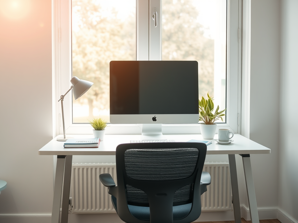 Ein modernes, helles Büro, das zum fokussierten arbeiten einlädt.